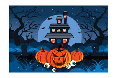 Pumpkins and Haunted House