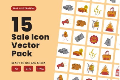 Sale 2D Icon Illustration Set Vol 1