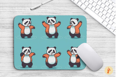 Mouse Pad Cute Panda Dancing