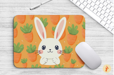 Mouse Pad Kawaii Rabbit With Carrot