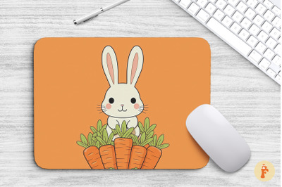 Mouse Pad Adorable Rabbit With Carrot