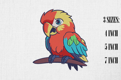 Cute Catalina Macaw Embroidery Design