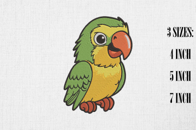 Cute Parrot Embroidery Design