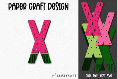 Letter X Watermelon Alphabet | Letter X SVG Cut File