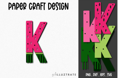 Letter K Watermelon Alphabet | Letter K SVG Cut File
