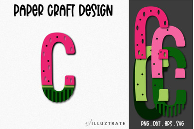 Letter C Watermelon Alphabet | Letter C SVG Cut File