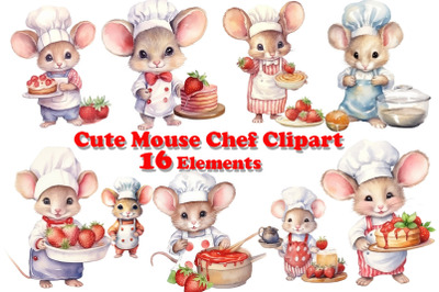 Cute Little Mouse Clipart cute chef clipart Cooking clipart