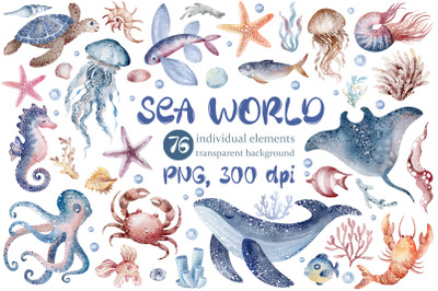 Underwater Watercolor Wonderland - Sea Creatures