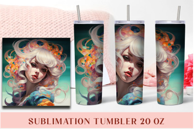 Anime Girl Tumbler Sublimation Tumbler Wrap