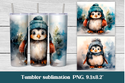 Christmas sublimation tumbler | Christmas penguin tumbler
