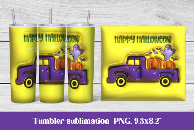 3d puff Halloween sublimation tumbler