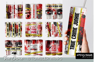 True Crime Tumbler Wrap Bundle Halloween Sunlimation PNG