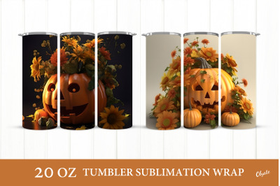 Halloween Tumbler Wrap. Pumpkin Tumbler Sublimation