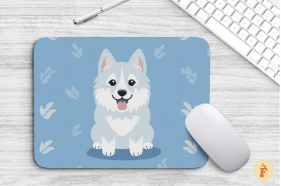 Mouse Pad Cute Cartoon Husky Dog