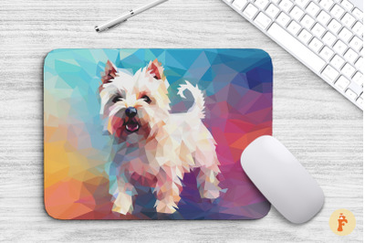 Mouse Pad Westie Dog Polygon Graphic