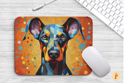 Mouse Pad Colorful Doberman Dog