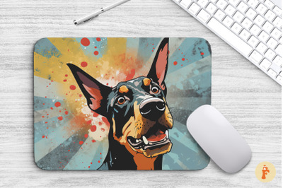 Mouse Pad Pop Art Comics Doberman Dog