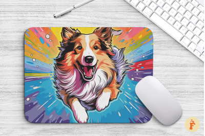 Mouse Pad Colorful Shetland Sheepdog