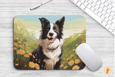 Mouse Pad Happy Border Collie Dog