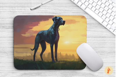 Mouse Pad Great Dane Dog On Meadow