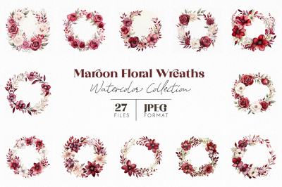 Maroon Floral Wreaths
