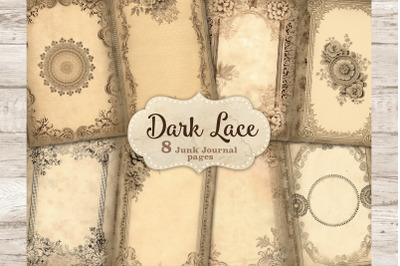 Dark Lace Junk Journal Kit | Framed Collage Sheets