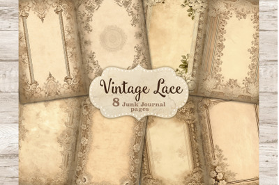 Vintage Lace Junk Journal Page | Aged Digital Paper