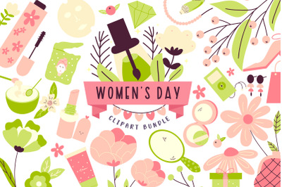 Women&#039;s Day Bundle | Stickers, Cards, Clipart Bundle
