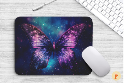 Mouse Pad Galaxy Glitter Butterfly