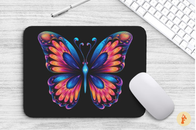 Mouse Pad Neon Brightly Butterfly