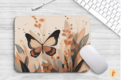 Mouse Pad Neutral Boho Butterflies