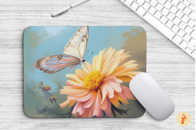 Mouse Pad Delicate Butterfly Art