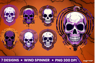 Skull Wind Spinner | Halloween Sublimation