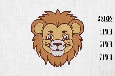 Cute Lion Embroidery Design