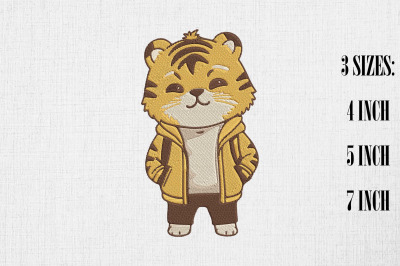 Cute Tiger Embroidery Design