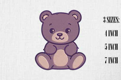 Cute Bear Embroidery Design