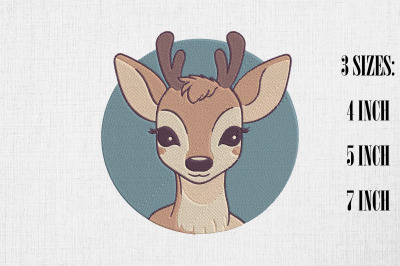 Cute Deer Embroidery Design