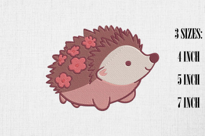 Cute Hedgehog Embroidery Design