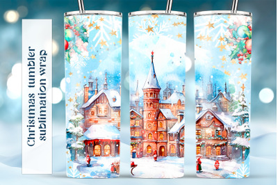 Winter tumbler wrap design Christmas sublimation png