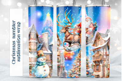 Santa tumbler wrap Christmas sublimation png Winter tumbler