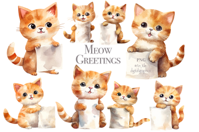 Kittens with greeting cards