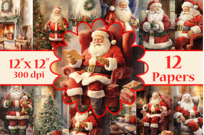 Christmas digital papers,Santa Digital Papers,Christmas Jpg