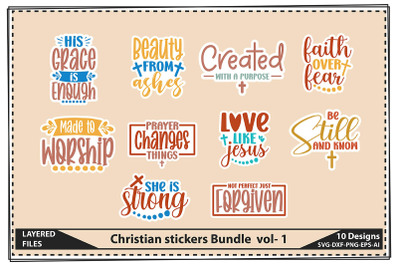 Christian stickers Bundle  vol- 1