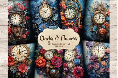 Old Clocks Journaling Pages | Digital Collage Sheet