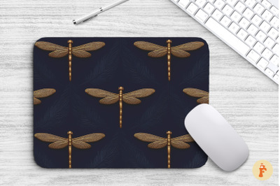 Mouse Pad 3D Gold Dragonflies