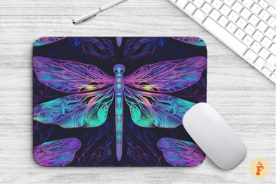 Mouse Pad Dragonfly Gemstone Neon Color