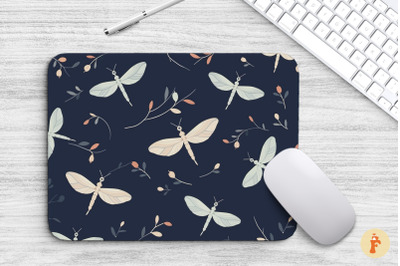 Mouse Pad Janpanese Dragonfly Pattern