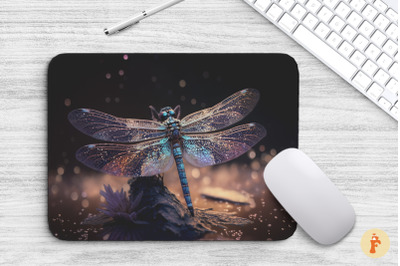 Mouse Pad Dragonfly Stained Glass Wings