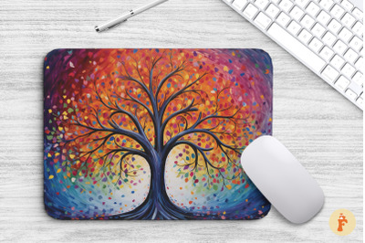 Mouse Pad Tree Of Life Colorful Art