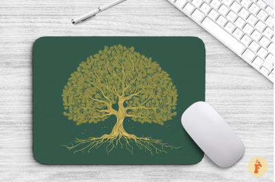 Mouse Pad Luxury Gold Tree Of Life